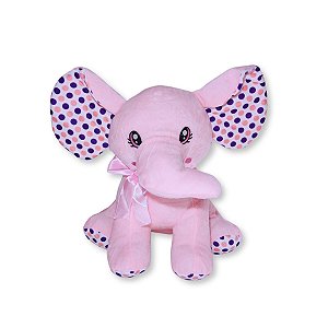 Elefante de Pelúcia Rosa Bebê Fizzy Toys Nelly em Tecido Plush Macio para Crianças, Presente e Decoração