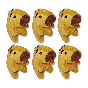 6 Capivaras de Pelúcia Com Chaveiro Fizzy Toys Capi