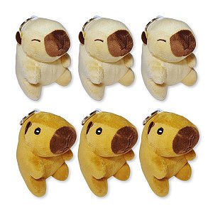 6 Capivaras de Pelúcia Com Chaveiro Fizzy Toys Misto