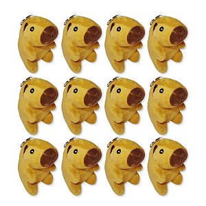 12 Capivaras de Pelúcia Com Chaveiro Fizzy Toys Marrom Capi