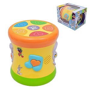 Tamborzinho Interativo  Dinâmico Com Som e Luz Looney Tunes Baby EBN Kids