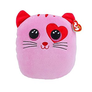 Bicho de Pelúcia Squishy Beanies Ty Toyng Gatinha Rosa Flirt