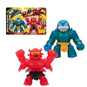 2 Bonecos de Batalha Goo Jit Zu Stretch Strikers Pack VS - Estica e Volta à Forma Original Thrashalot x Redback