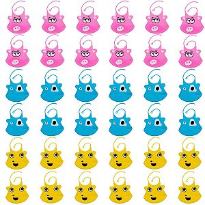 Kit Atacado 36 Babadores de Silicone Clink Cores Sortidas com Cata Migalhas