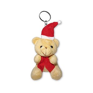 Chaveiro de Pelúcia Ursinho Natal para Decoração e Presente - Material Macio e Detalhes Festivos