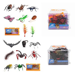 Kit de Insetos Sortidos e Horripilantes em Maletinhas de Acrílico – Brinquedo Educativo
