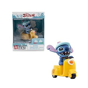 Boneco Stitch Veículo de Fricção Divirta-se com o Alien Mais Fofo Lambreta Amarela