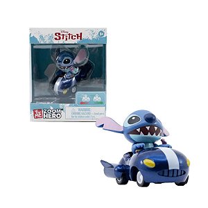 Corrida com Stitch Veículo Temático e Detalhado Ideal para Brincar ou Colecionar Carrinho Azul