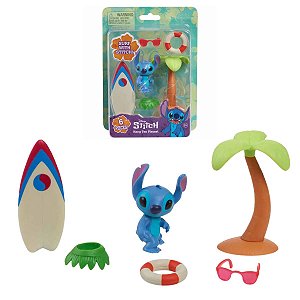 Boneco Stitch Surfe com Cenário Tropical e Acessórios – Leve a Magia de Lilo e Stitch para Casa