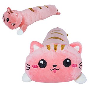 Almofada Gatinho de Pelúcia Hipoalergênica 75cm - Para Descanso, Abraços e Decoração Molly