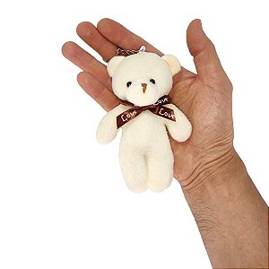 Chaveiro Ursinho de Pelúcia – Pequeno, Leve e Charmoso, Ideal para Estojos, Mochilas e Malas