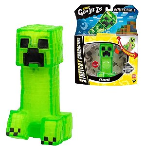 Creeper Goo Jit Zu - Boneco Flexível de Minecraft com Textura Crunchy e Peça Secreta Escondida