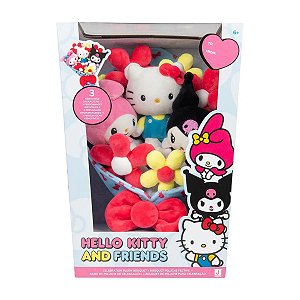 Pelúcia Hello Kitty e Amigos Buquê 30cm Sanrio – My Melody, Kuromi, Presente Kawaii e Coleção
