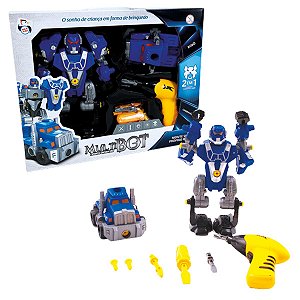 Robô Transformável 2 em 1 Caminhão Azul Pica Pau – Montagem, Desmontagem e Diversão Garantida!