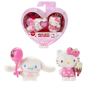 Kit 2 Figuras Hello Kitty & Cinnamoroll – Edição Romântica, Presente Perfeito para Fãs Sanrio