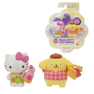 Kit 2 Figuras Hello Kitty & Pompompurin – Perfeito para Fãs da Sanrio e Amantes de Fofura