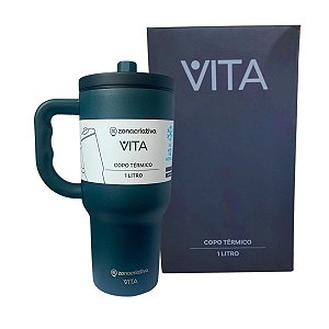 Copo Térmico Zona Criativa Vita 1L – Com Tampa, Alça Ergonômica e Design Moderno