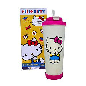 Copo Térmico Zona Criativa Hello Kitty 850ml – Aço Inox, Tampa Segura e Canudo