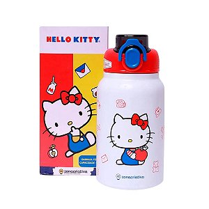 Garrafinha Térmica 500ml Hello Kitty com Alça – Fofa, prática e perfeita para o dia a dia
