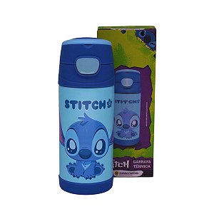 Garrafa Térmica Stitch 350ml com Canudo e Tampa Flip – Zona Criativa, fofa e prática