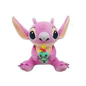 Angel de Pelúcia Rosa com Scrump – Pelúcia Original Disney Fun, Perfeita para Presentear ou Colecionar