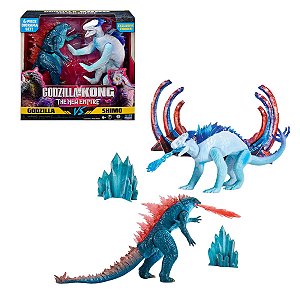Godzilla e Shimo com Raios + Cenário Diorama 4 Peças Sunny Brinquedos