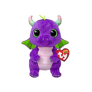 Ty Beanie Boos Daphne – Dragãozinho Brilhante Roxo com Asas Verdes e Olhos Encantadores