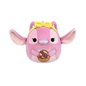 Pelúcia Angel Fofa Squishmallows Disney com Cestinha de Chocolate de Coelho