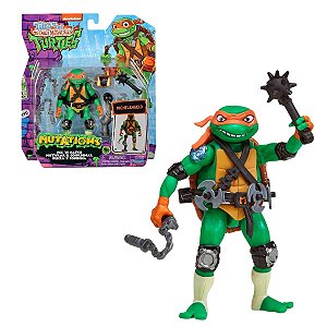 Figura Michelangelo Tartarugas Ninja com Acessórios para Montar e Combinar