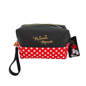 Estojo Minnie Mouse Oficial com Bolinhas, Ideal para Maquiagem e Acessórios