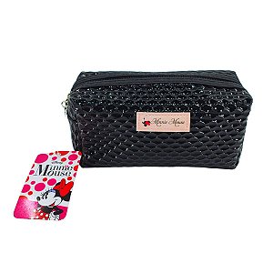 Estojo Necessaire Minnie com Alça Removível e Etiqueta Bordada Disney