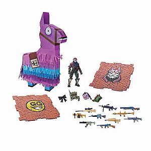 Brinquedo Figura de Ação Fortnite com Lhama, Mochilas e Itens de Construção