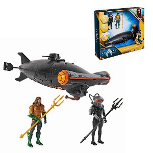 Kit Aquaman e Arraia Negra com Submarino Iluminado e Mais de 10 Sons – DC