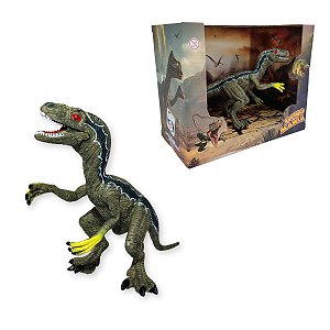 Brinquedo Velociraptor DinoMania 15cm Realista para Crianças e Colecionadores Pica-Pau