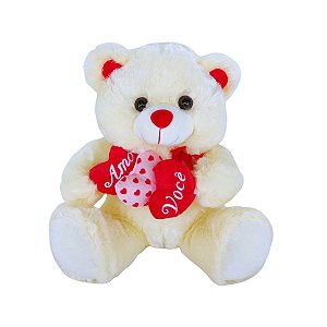 Urso de Pelúcia com 3 Corações Amo Você – Fofura para o Dia dos Namorados ou Dia das Mães