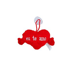 Coração de Pelúcia com Ventosa Eu Te Amo 11cm Presente Romântico Fizzy Toys