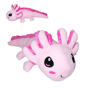 Axolote de Pelúcia Rosa 44cm Fizzy Toys – Macio, Seguro e Antialérgico