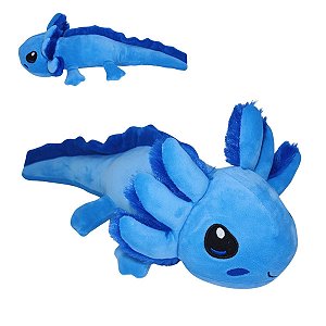 Axolote de Pelúcia Azul 44cm Fizzy Toys – Macio, Seguro e Antialérgico