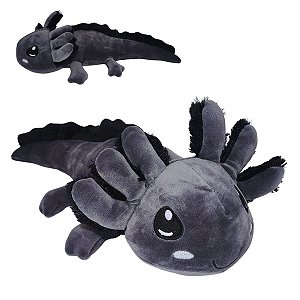 Axolote de Pelúcia Fizzy Toys Cinza 44cm Macia Antialérgica Infantil