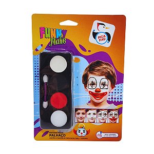 Kit Pintura Facial Palhaço Infantil Funny Make Pica Pau Lavável