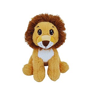 Leão de Pelúcia Safari Fizzy Toys 30cm Macio Seguro Infantil Decoração