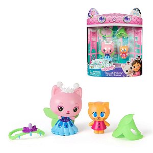 Pack 2 Figuras Gabby’s Dollhouse Sunny Queen Kitty Fairy e Kitty Gnome