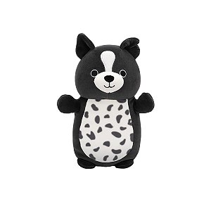Pelúcia Squishmallows Me Abraça Monty Cachorro Preto e Branco 26cm Sunny Original