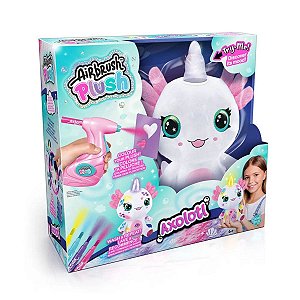 Axolote  de Pelúcia Airbrush Plush Fun Divirta-se Interativa Com Luz