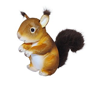 Esquilo de Pelúcia Fizzy Toys Marrom Realista com Cauda Fofa e Macia