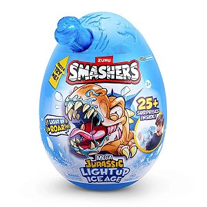 Smashers Dino Era do Gelo Azul Fun Divirta-se com Luz Som e Slime