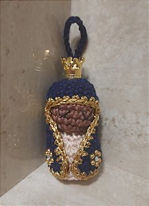 Mini Nossa Senhora Aparecida - Acessório para Carro - Amigurumi - Crochê