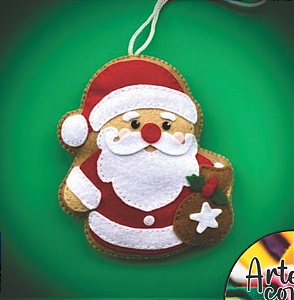 KIT - Pingente natal cute arte com feltro com marcação fácil costurar 10 peças