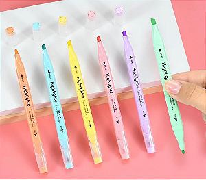 Kit Marca Texto Dual Light Color Pastel