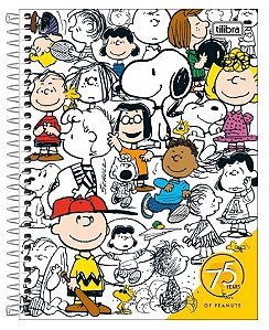 Caderno Tilibra Colegial 1 Matéria Snoopy Espiral Capa Dura 80fls